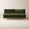 Decker Green Performance Velvet Armless Loveseat