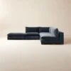 Deseo 4-Piece Modular Charcoal Grey Performance Velvet Sectional Sofa With Loveseat -Home Furnishing Store Deseo4PcChcVltAptSctSofaSHF23