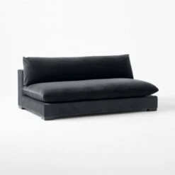 Deseo Charcoal Grey Performance Velvet Armless Loveseat -Home Furnishing Store DeseoChcVltArmlessLvst3QSSF23