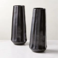 Desi Ribbed Black Vase Tall -Home Furnishing Store DesiBlkRctvVaseAV2SHS23