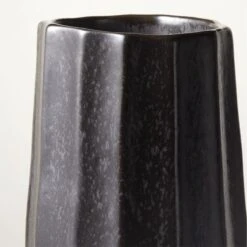 Desi Ribbed Black Vase Tall -Home Furnishing Store DesiBlkRctvVaseAVSHS23