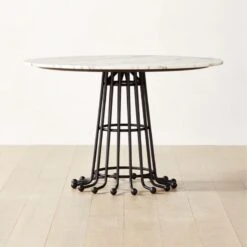 Divo Round White Mable Dining Table