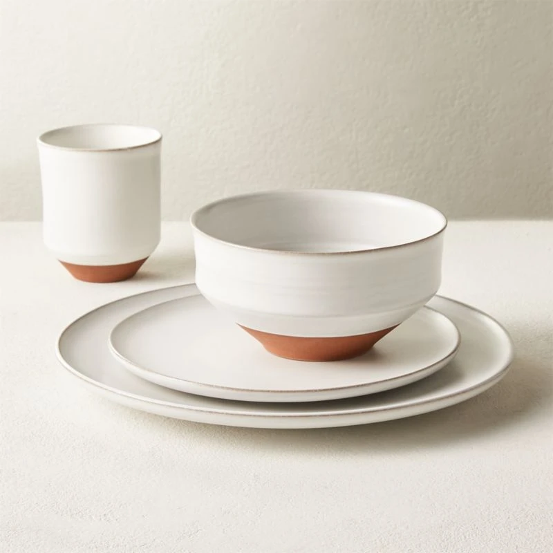 Dolce 4-Piece White Dinnerware Set With Soup Bowl 3 Dolce 4-Piece White Dinnerware Set With Soup Bowl
