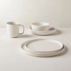 Drift White Serving Bowl With Reactive Glaze -Home Furnishing Store DriftRctIvoryDnnrwrGrpFHS22 1