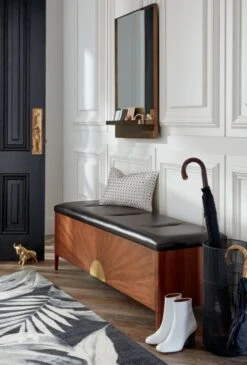 Drizzle Black Umbrella Stand -Home Furnishing Store DuskLeatherAndWoodStorageBenchJL19