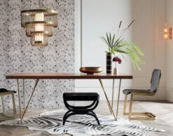 Distressed Faux Zebra Hide Area Rug 5'x8' 15 Distressed Faux Zebra Hide Area Rug 5'x8' -Home Furnishing Store DylanBrassDiningTableFB20