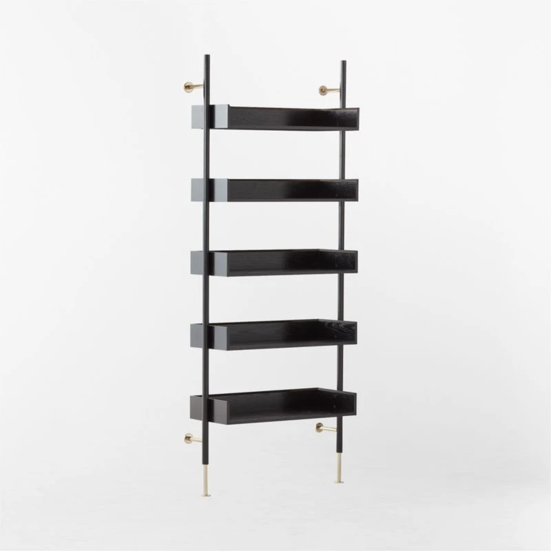 Effie Black Oak Wall Mount Bookshelf 5 Effie Black Oak Wall Mount Bookshelf - Image 3