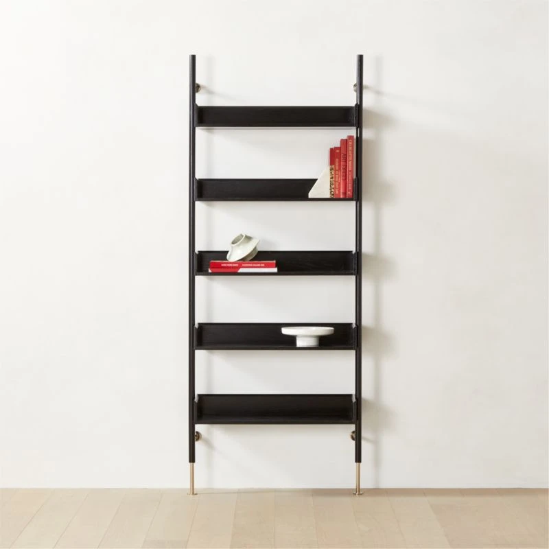 Effie Black Oak Wall Mount Bookshelf 3 Effie Black Oak Wall Mount Bookshelf