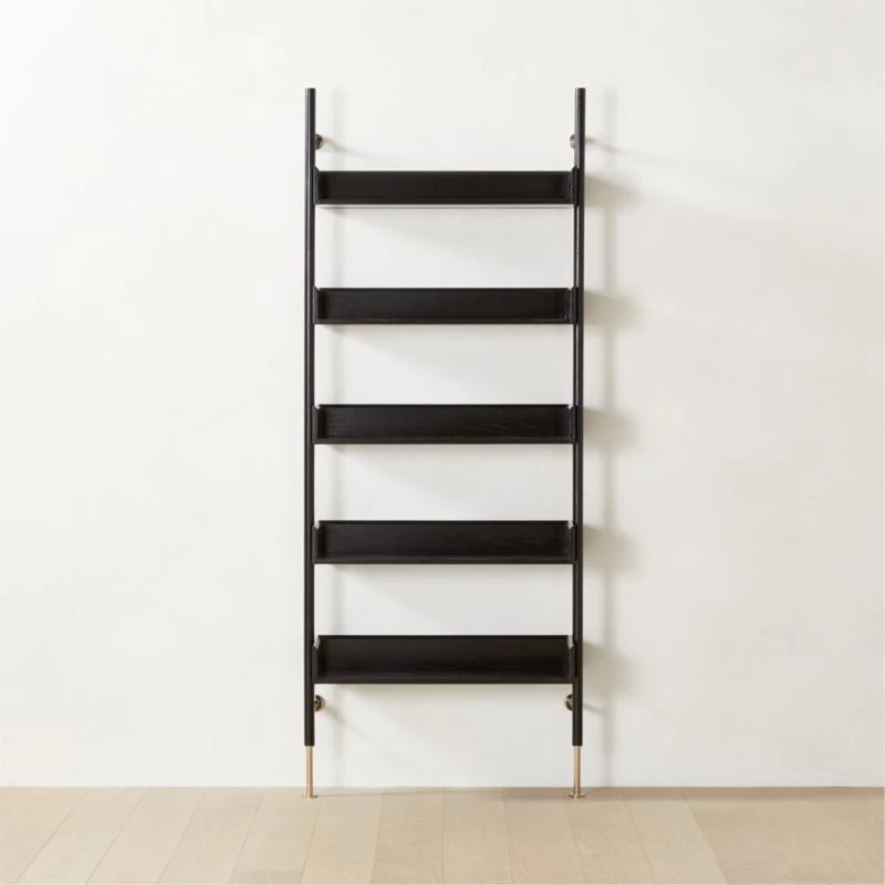 Effie Black Oak Wall Mount Bookshelf 4 Effie Black Oak Wall Mount Bookshelf - Image 2