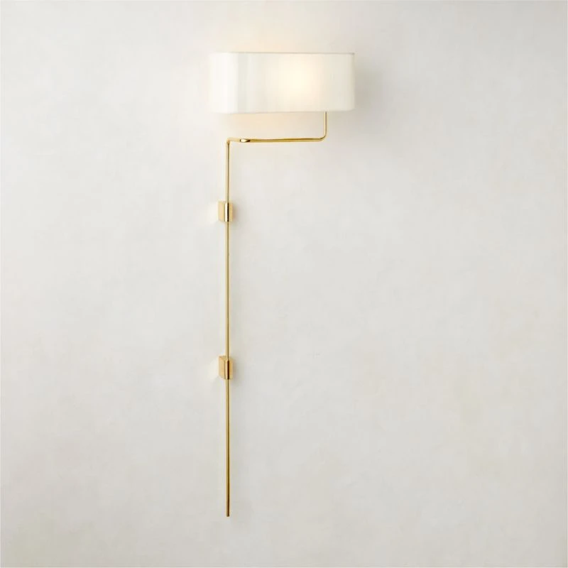 Elodie Polished Brass Wall Sconce Light Right-Facing 4 Elodie Polished Brass Wall Sconce Light Right-Facing - Image 2