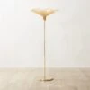 Emile Rattan And Polished Brass Floor Lamp -Home Furnishing Store EmileFloorLampROS22