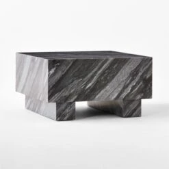 Enyo Square Grey Marble Side Table -Home Furnishing Store EnyoGryMblSideTable3QSSS23
