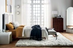 Estela Grey And White Organic Cotton Duvet Cover And Shams -Home Furnishing Store FacadeTallGreyHeadboardQueenJL19