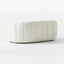 Fitz Channeled White Boucle Loveseat -Home Furnishing Store FitzCreamBclLoveseat3QBSSS23