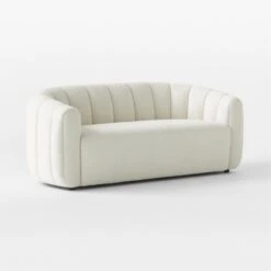 Fitz Channeled White Boucle Loveseat -Home Furnishing Store FitzCreamBclLoveseat3QSSS23