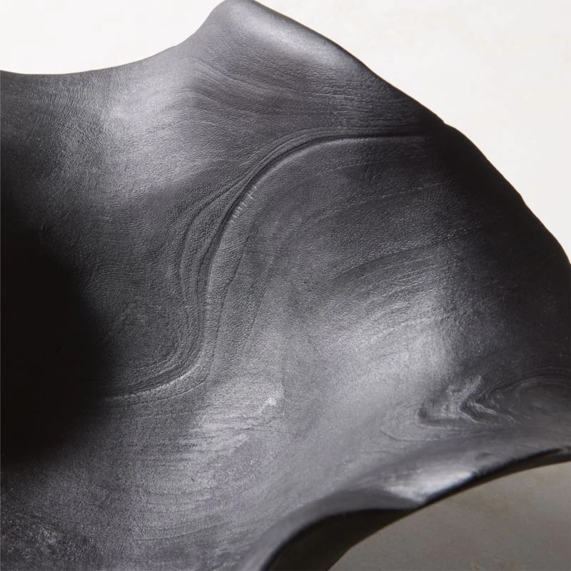 Flounce Black Teak Decorative Bowl 5 Flounce Black Teak Decorative Bowl - Image 3