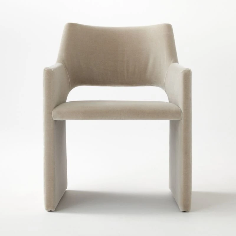 Foley Faux Mohair Grey Dining Armchair 9 Foley Faux Mohair Grey Dining Armchair - Image 7