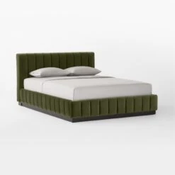 Forte Channeled Green Velvet Queen Bed 11 Forte Channeled Green Velvet Queen Bed -Home Furnishing Store ForteGreenQueenBed3QSSF22