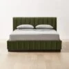 Forte Channeled Green Velvet Queen Bed -Home Furnishing Store ForteGreenQueenBedSHF22