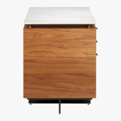 Fullerton 6-Drawer Walnut Wood Desk With White Marble Top 13 Fullerton 6-Drawer Walnut Wood Desk With White Marble Top -Home Furnishing Store FullertonMdlrDskW2DrwrsSDS18