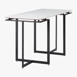 Fullerton Black Metal Desk With White Marble Top -Home Furnishing Store FullertonMdlrDskW2Lgs3QBS18