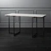 Fullerton Black Metal Desk With White Marble Top