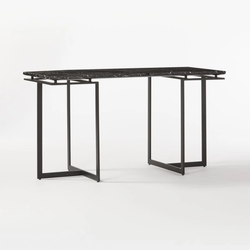 Fullerton Black Metal Desk With Black Marble Top 7 Fullerton Black Metal Desk With Black Marble Top - Image 5