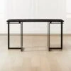 Fullerton Black Metal Desk With Black Marble Top -Home Furnishing Store FullertonModBkDskWTwoLegsSHF20 1x1