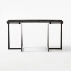 Fullerton Black Metal Desk With Black Marble Top 10 Fullerton Black Metal Desk With Black Marble Top -Home Furnishing Store FullertonModBkDskWTwoLegsSOF20