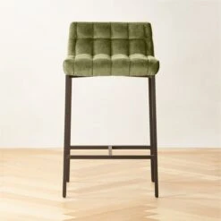 Gabe Pesto Tufted Low-Back Counter Stool