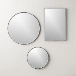 Graduate Polished Nickel Rectangular Mirror 24"x36" -Home Furnishing Store GraduateBlackMirrorGroupFHF21