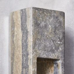 Graziano Indoor/Outdoor Dark Grey Travertine Wall Sconce -Home Furnishing Store GrazianoGryTrvrtnWllScncAV2SHF23