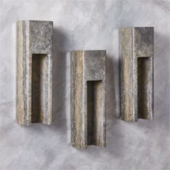 Graziano Indoor/Outdoor Dark Grey Travertine Wall Sconce -Home Furnishing Store GrazianoGryTrvrtnWllScncAVSHF23