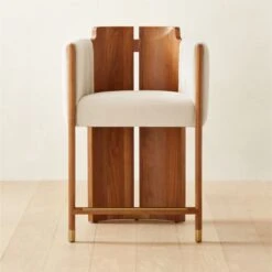 Half Moon Ivory Velvet Counter Stool Set Of 2