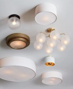 Drum Flush Mount Light 19.75" 9 Drum Flush Mount Light 19.75" -Home Furnishing Store HaloGlobeFlushMountLightAG19 1