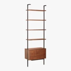 Helix 96" Walnut Bookcase With 2 Drawers -Home Furnishing Store HelixTallShlf2DrwWalnut3QBS20