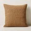 Hendrix Woven Light Brown Leather Throw Pillow With Down-Alternative Insert 20'' -Home Furnishing Store HendrixBrwnLthPillow20inSHS23