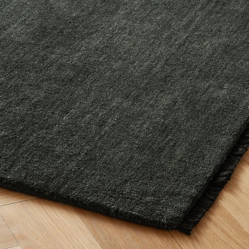 Henry Charcoal Handloomed Wool Area Rug 5'x8' 5 Henry Charcoal Handloomed Wool Area Rug 5'x8' - Image 3