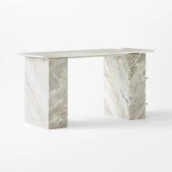 Hera Torrento Brown Marble Desk With Shelves -Home Furnishing Store HeraMarbleDesk3QBSSF21