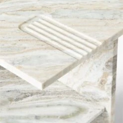 Hera Torrento Brown Marble Desk With Shelves -Home Furnishing Store HeraMarbleDeskAVSSF21