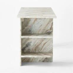 Hera Torrento Brown Marble Desk With Shelves -Home Furnishing Store HeraMarbleDeskSDSSF21