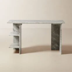 Hera Torrento Brown Marble Desk With Shelves -Home Furnishing Store HeraMarbleDeskSHF21