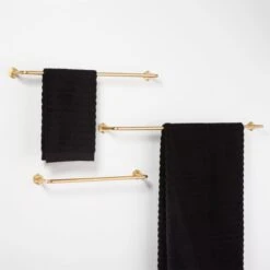 Hex Brushed Brass Towel Bar 18" -Home Furnishing Store HexTowelBarGoldGroupAVF17