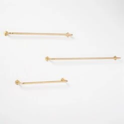 Hex Brushed Brass Towel Bar 18" -Home Furnishing Store HexTowelBarGoldGroupF17