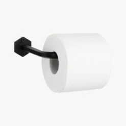 Hex Matte Black Wall Mounted Toilet Paper Holder -Home Furnishing Store HexWallMntdTltPprHldrBlkAVS19