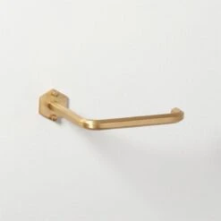 Hex Brass Wall Mounted Toilet Paper Holder -Home Furnishing Store HexWallMntdTltPprHldrGoldF17
