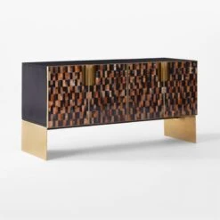Tiled Horn And Acacia Wood Credenza -Home Furnishing Store HornMediaCredenza3QSSF21