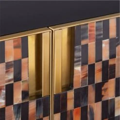 Tiled Horn And Acacia Wood Credenza -Home Furnishing Store HornMediaCredenzaAVSSF21