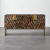 Tiled Horn And Acacia Wood Credenza -Home Furnishing Store HornMediaCredenzaSHF21