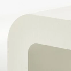 Horseshoe Ivory Lacquered Linen 60" Coffee Table -Home Furnishing Store HorseshoeIvLqdLnRctCffTblAVF20